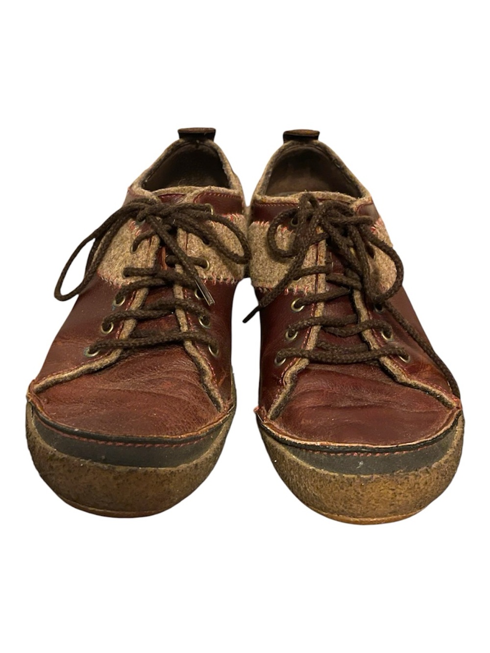 Merrell Brown Leather and Wool-Trim Lace-Up Oxfords
